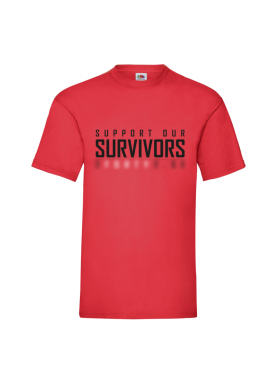 Röd T-shirt "SUPPORT OUR SURVIVORS"