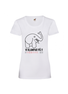 Vit T-shirt Ladyfit "TJÖÖÖRLI"